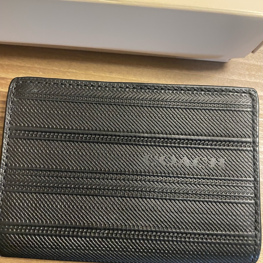 Coach Black Textured Card Holder
